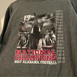 Vintage University of Alabama Football 2017 National Championship Shirt Size XL
